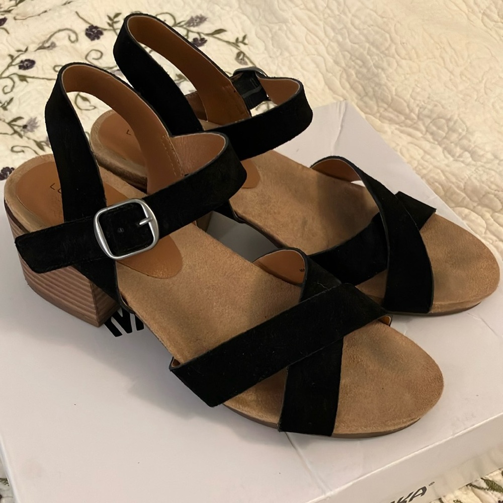 Black Suede Women's Sandals